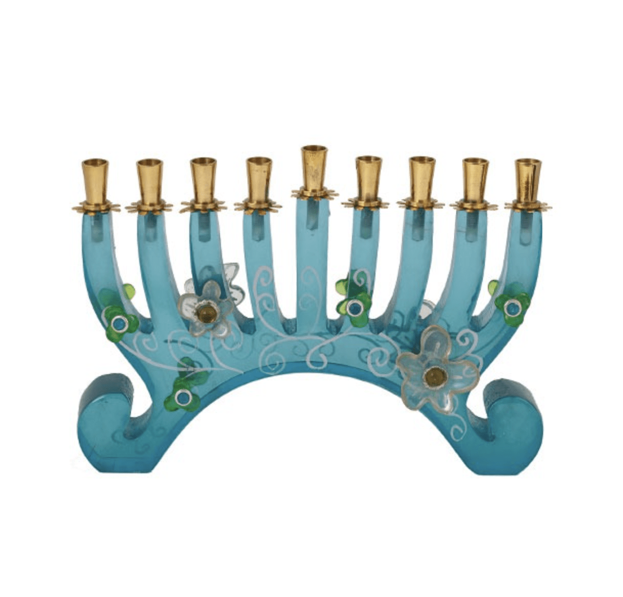 Blue Transparent Hanukkah Menorah by Yair Emanuel、mySite、topwebapps