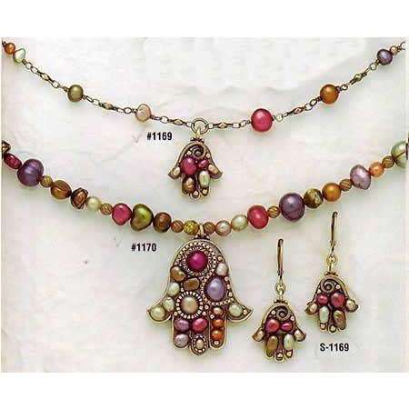 Michal Golan Colorful Fresh Water Pearl Hamsa Necklace、mySite、topwebapps