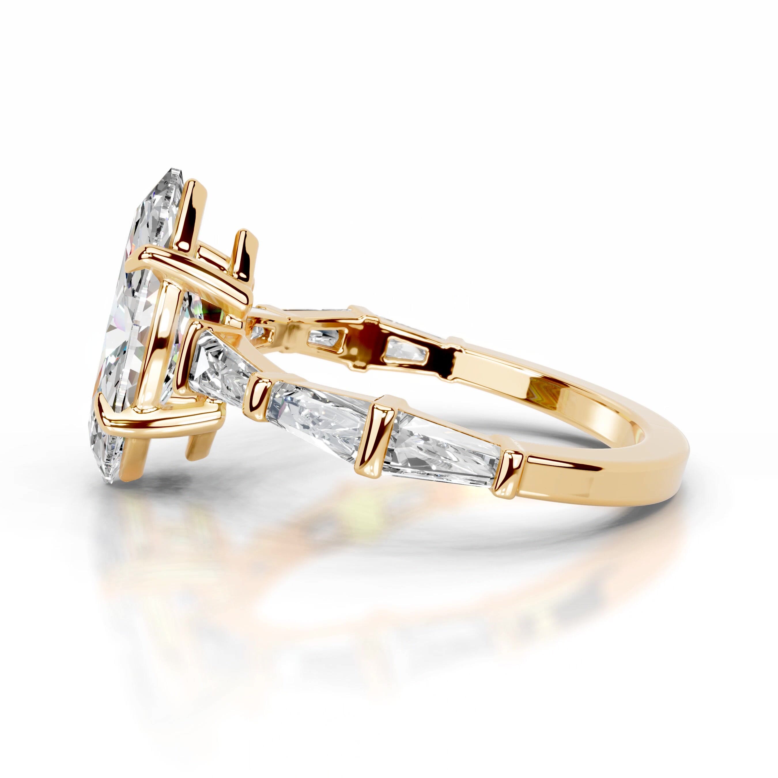 Nidia Moissanite & Diamond Ring - 18K Yellow Gold、mySite、hinf8tx79