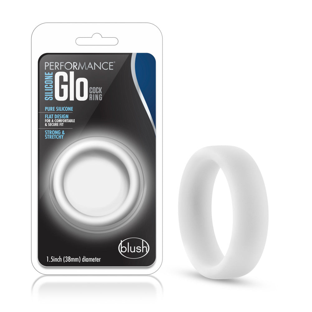 Performance By Blush® | Glo: Glow In The Dark White Penis Ring - Made with Puria™ Silicone、mySite、bottomscart