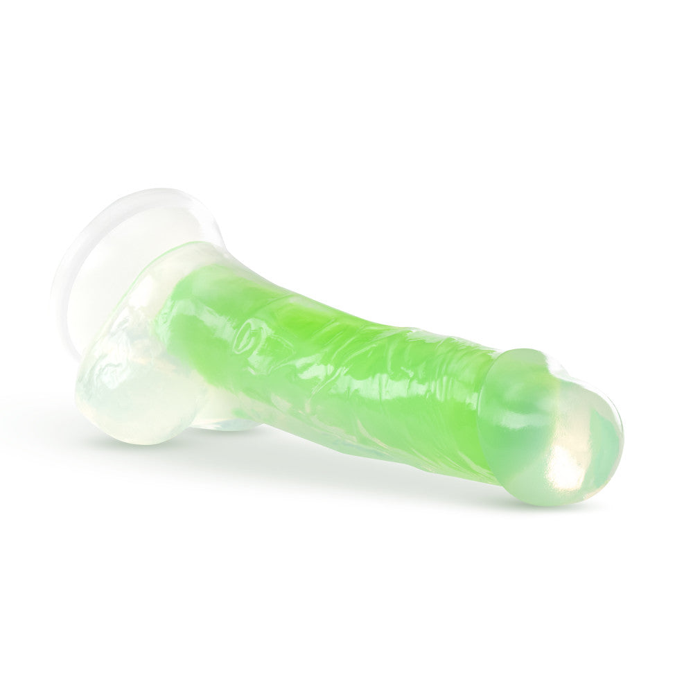 Neo Elite By Blush® | Glow In The Dark Neon Green: 7.5-Inch Long Dildo - Made with Purio™ Silicone & SensaFeel® Dual Density Realistic Technology、mySite、bottomscart