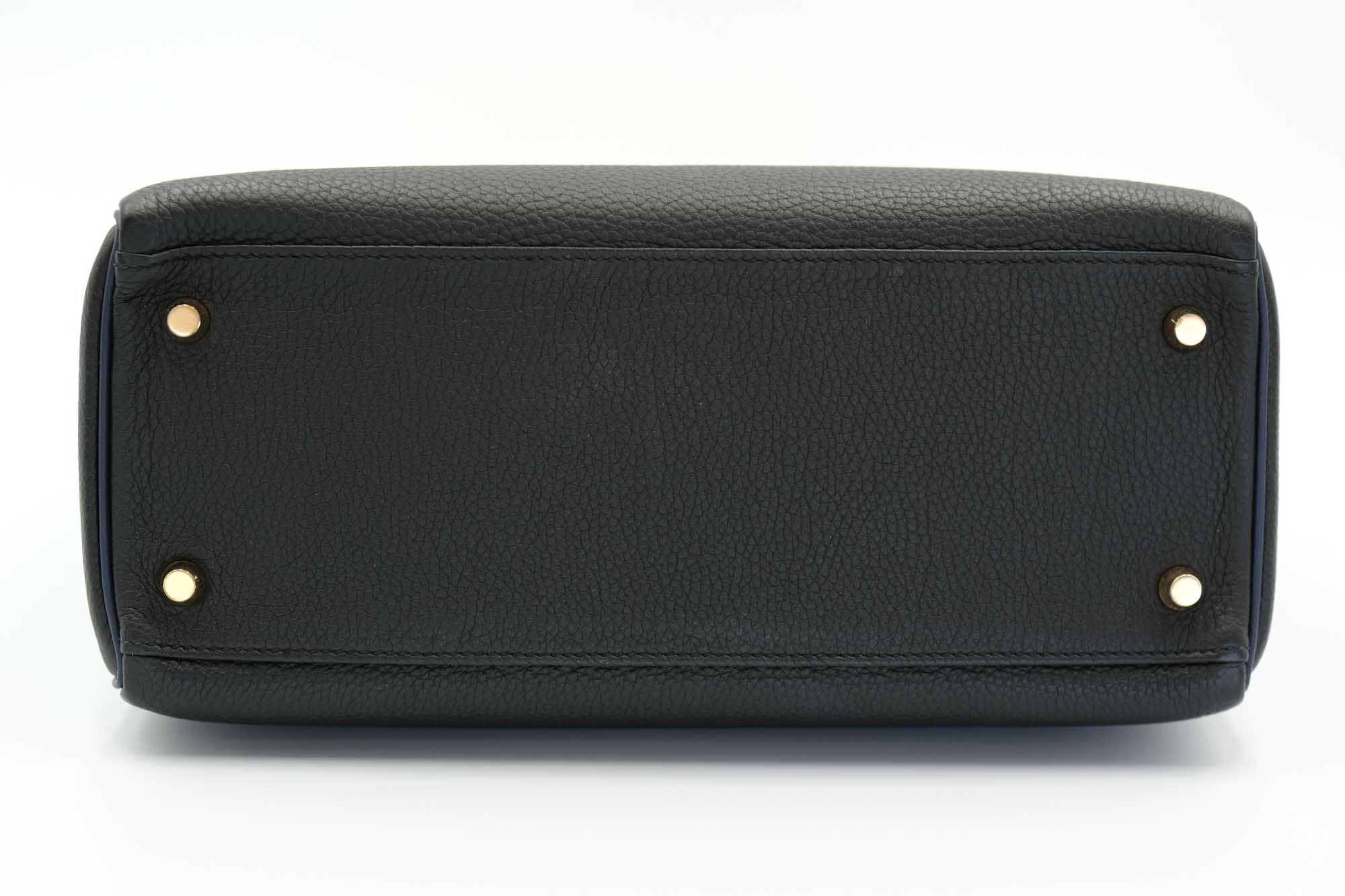 Hermès Kelly 28 HSS Retourne Black Togo with Blue Piping Gold Hardware、mySite、garminoutage.com