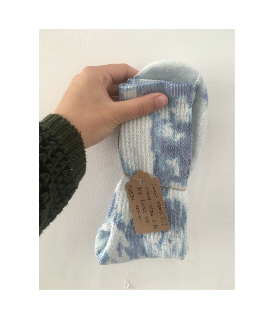 Tie Dye Ribbed Crew Socks - Large - Blue、mySite、garagedoors4me