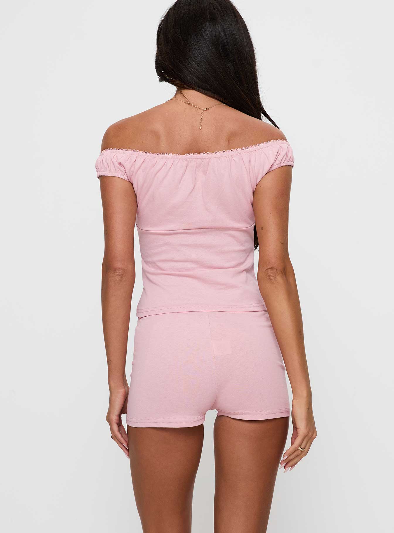 Drift Away Off The Shoulder Sleep Set Pink、mySite、solidvoid