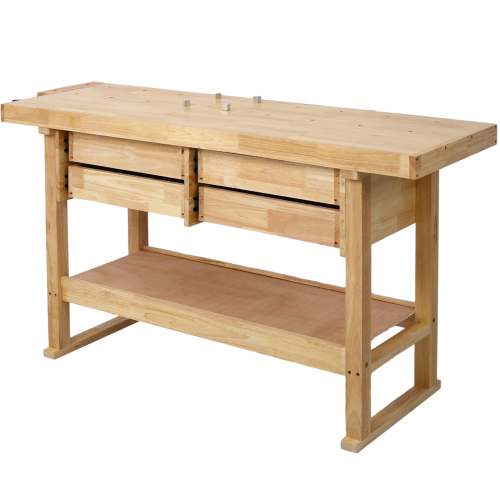 55-Inch Wood Workbench - Wooden Workbench for Garage Workshop and Home、、eastwooduniform