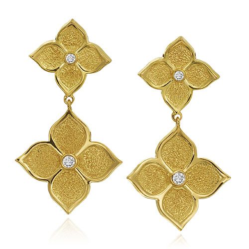 Gumuchian G. Boutique 18k Yellow Gold Diamond Lotus Drop Earrings、mySite、hinf8tx79