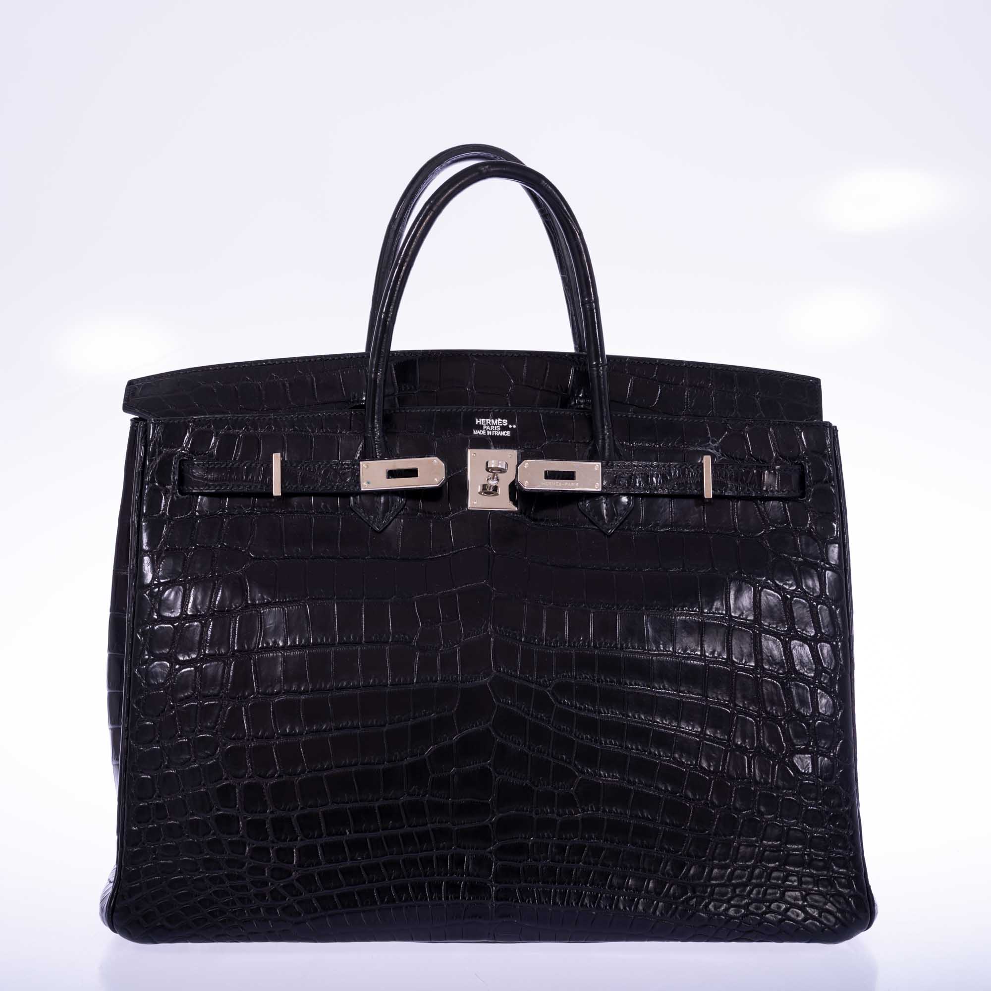 Hermès Birkin 40 Black Matte Porosus Crocodile Palladium Hardware、mySite、garminoutage.com