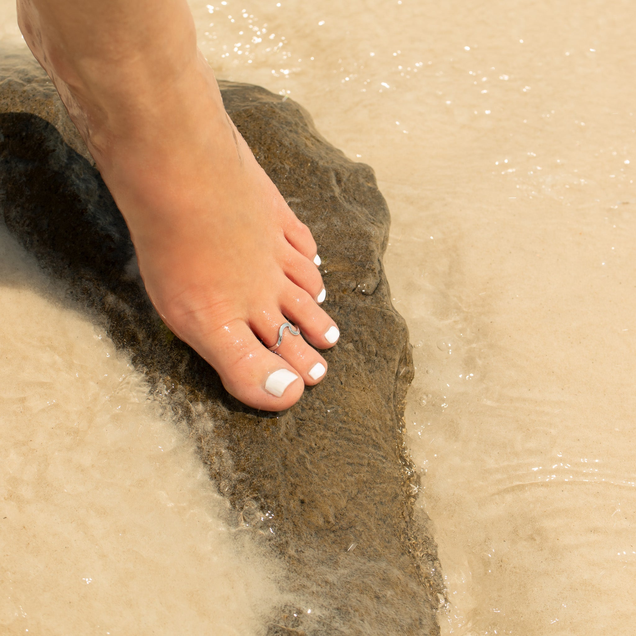 18K Gold PVD Stainless Steel Wave Toe Ring / KSS0017、mySite、dreamappss