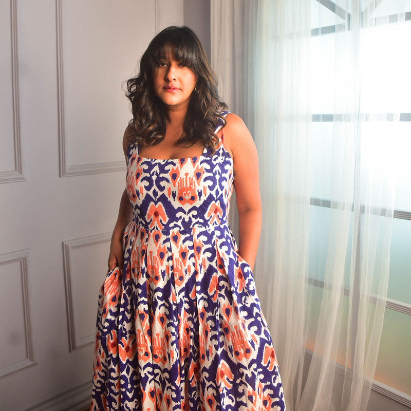 Cotton Dress For Women | Block Print | Blue、mySite、camillekostekn