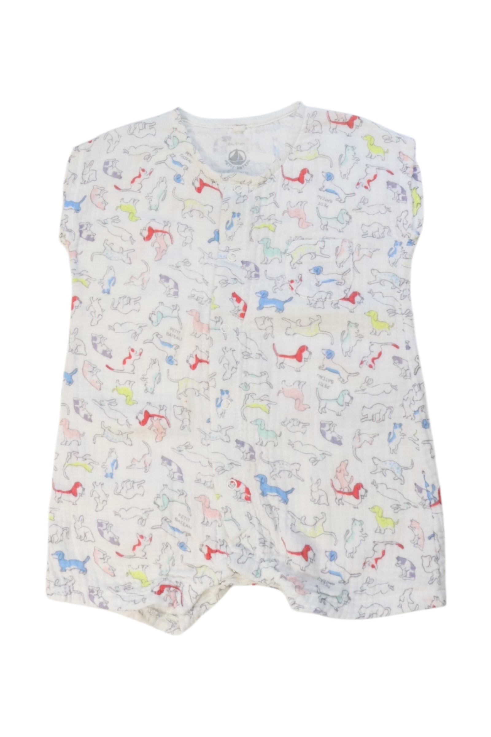 Petit Bateau Animal Print Short Sleeve Romper 3-6M、mySite、g9winljtr
