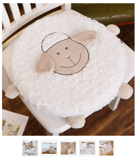 Fluffy Ewe Sheep Plushie, Chair Cushion or Baby Floor Play Mat Embroidered Features *、mySite、g9winljtr