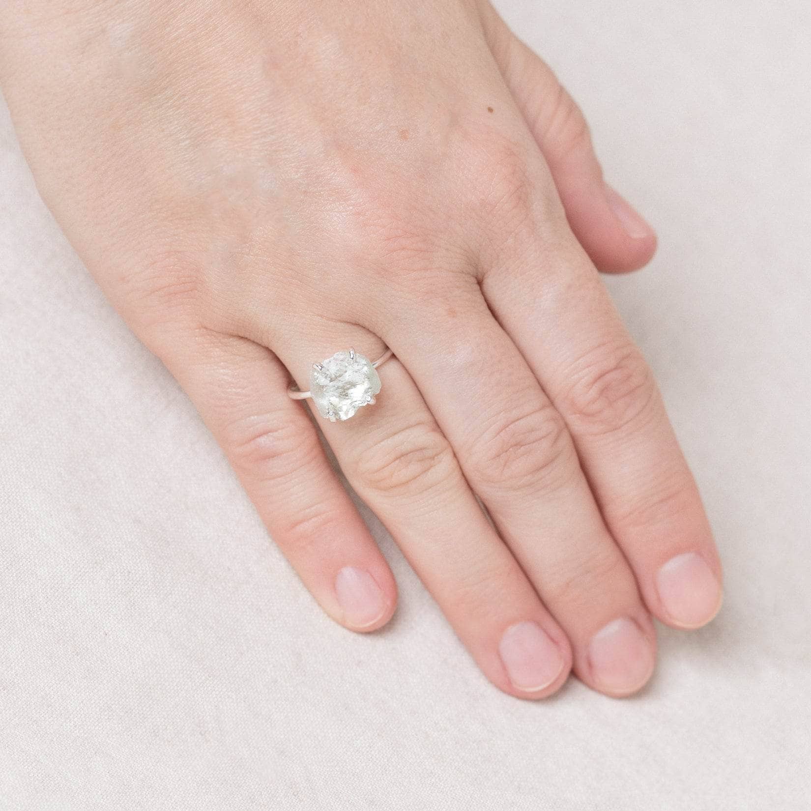 Green Amethyst Raw Freeform Gold or Silver Ring、mySite、hinf8tx79