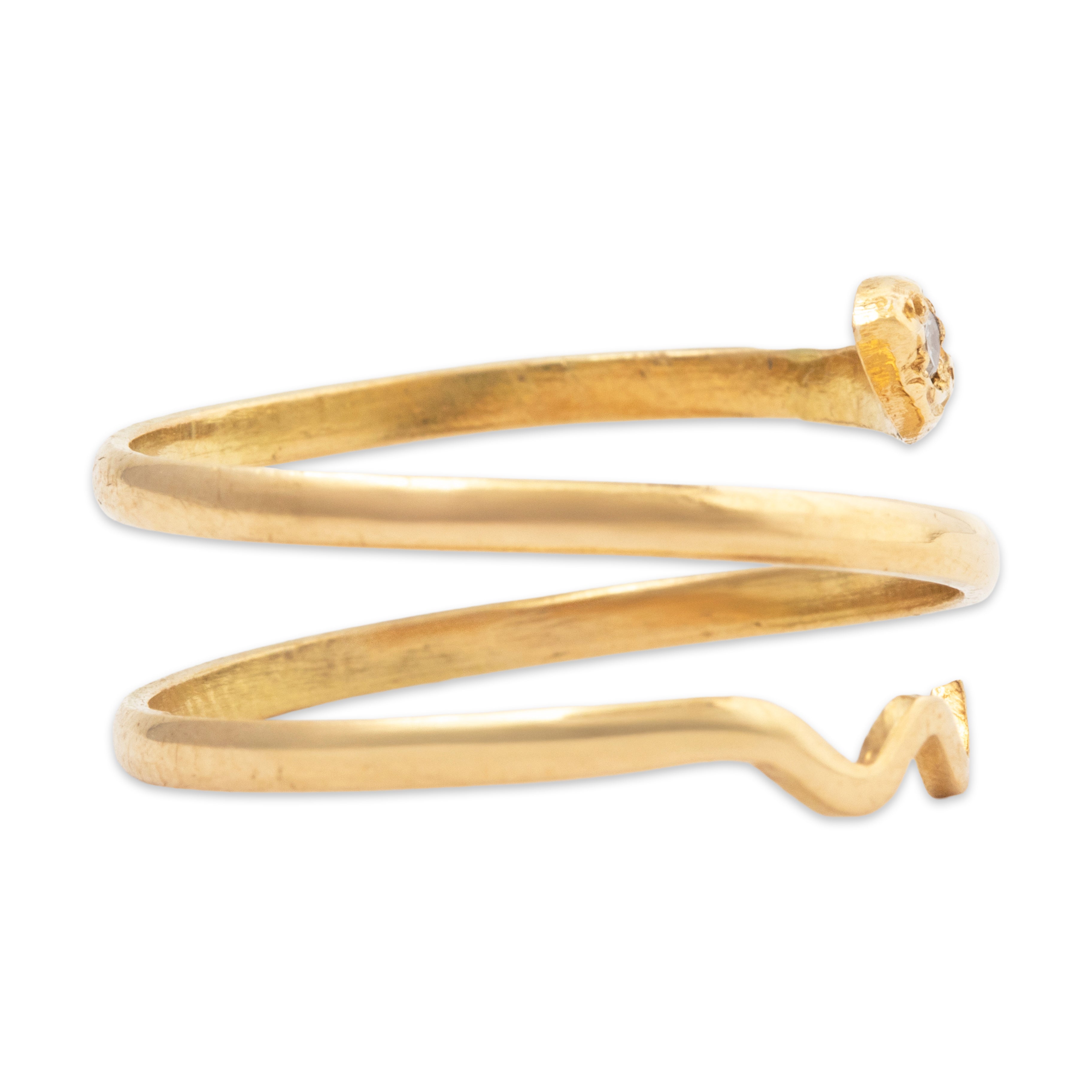 Vintage 18k Yellow Gold Diamond Snake Wrap Ring 6.5、mySite、hinf8tx79