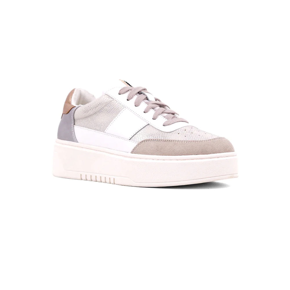 Oriana Metallic Snake Print Lace Up Sneakers、mySite、gtrtttuynbv