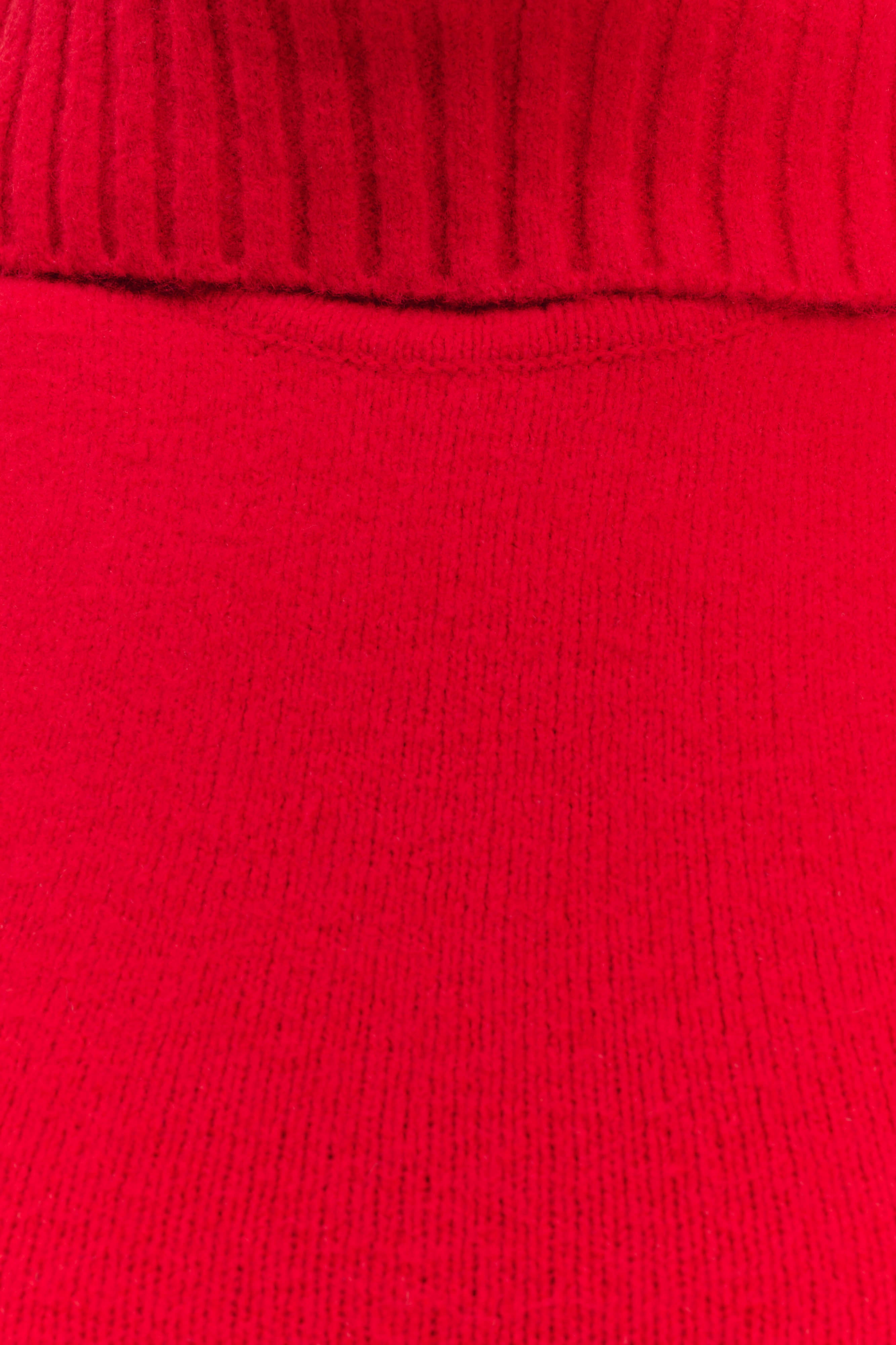 Elise Roll Neck Knit Top - Red、mySite、solidvoid
