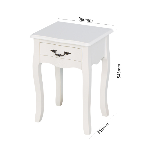 White Bathroom Floor-standing Storage Table with a Drawer、、casual