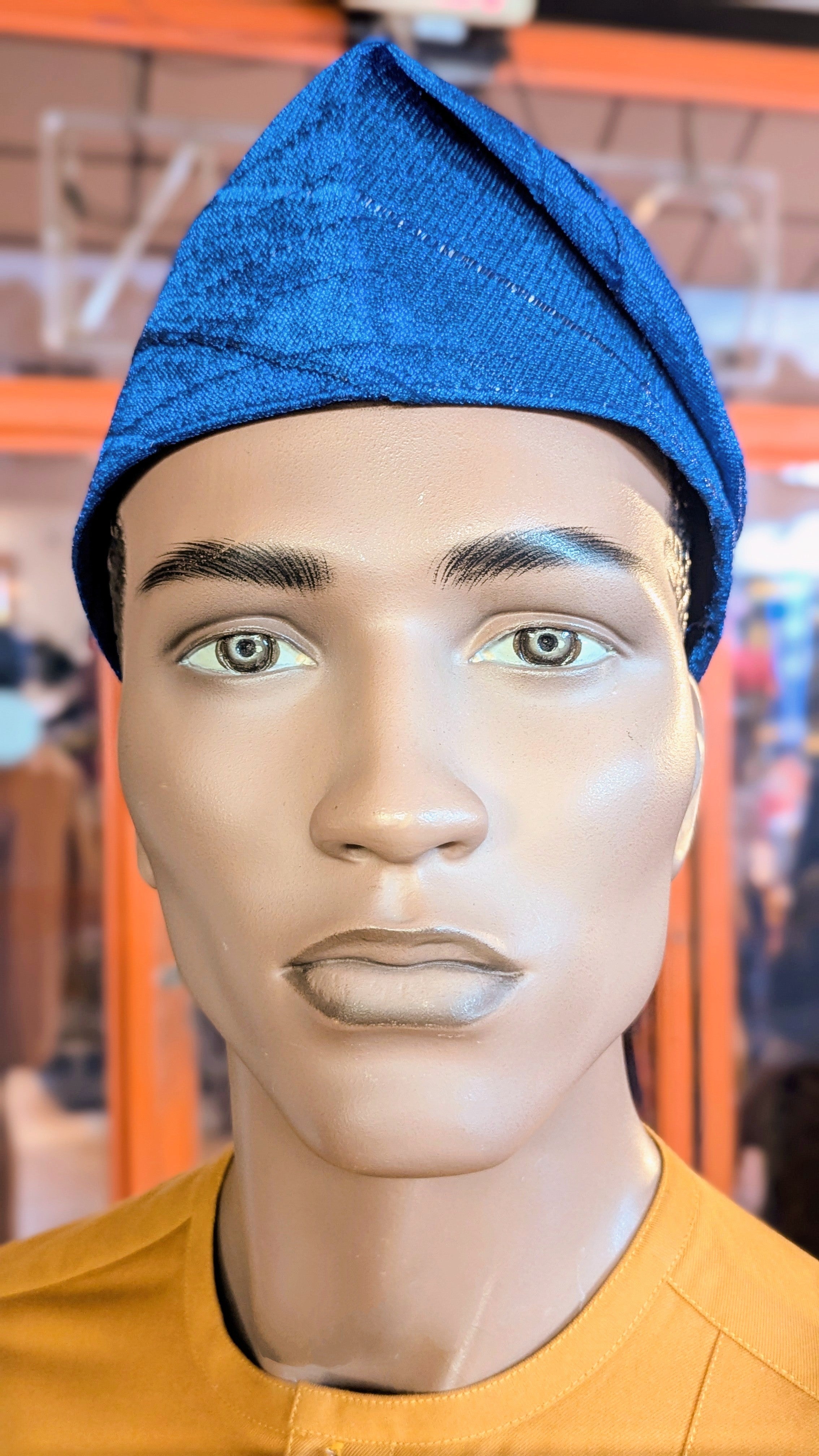 Dupsie's Blue 峄�r岷� Fila Traditional Aso Oke African Hat Cap Kufi DPHARB6、mySite、solidvoid