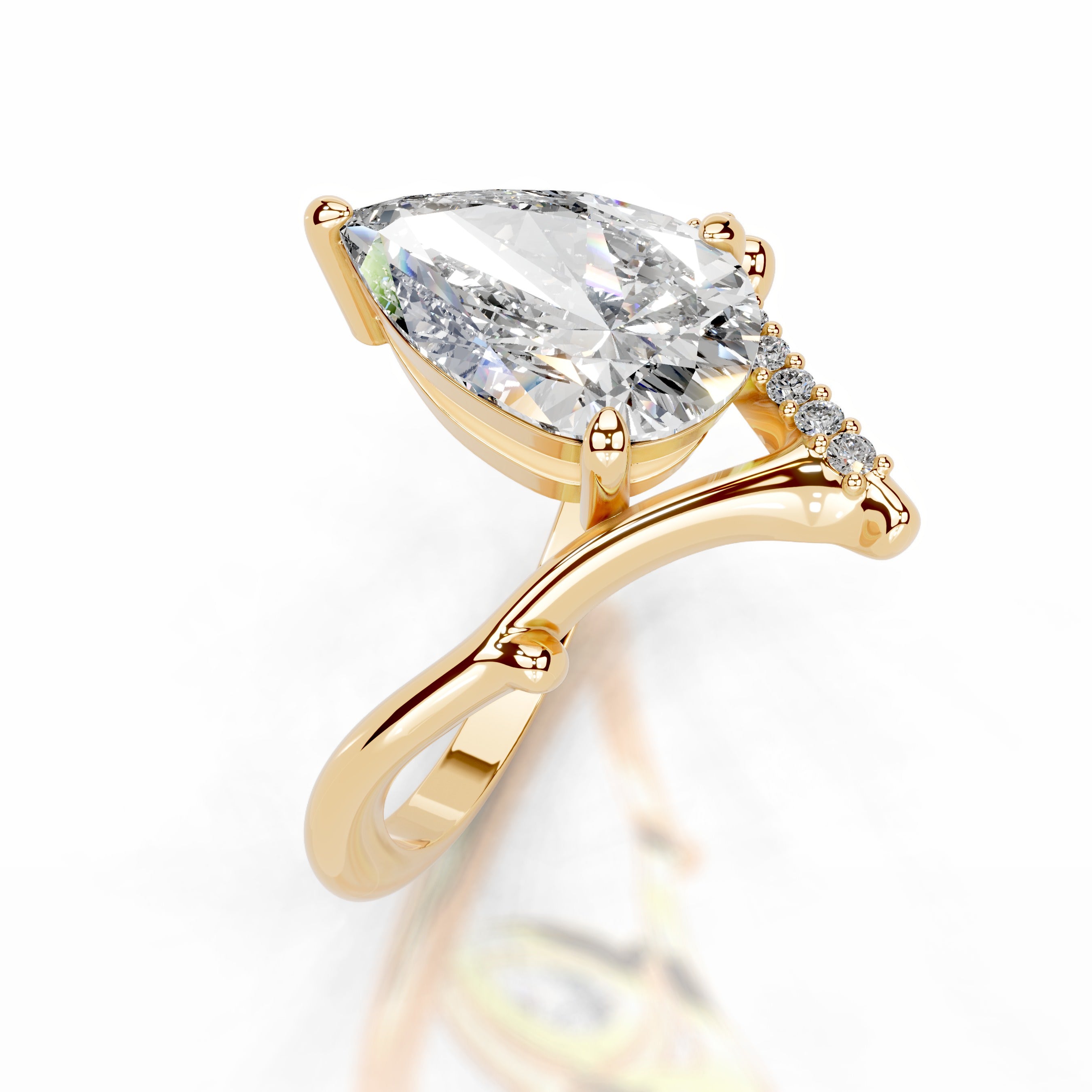 Brilliant Blooms Lab Grown Diamond Ring - 18K Yellow Gold、mySite、hinf8tx79