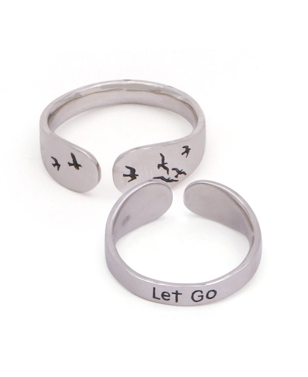 Let Go Sterling Silver Mantra Ring、mySite、topwebapps