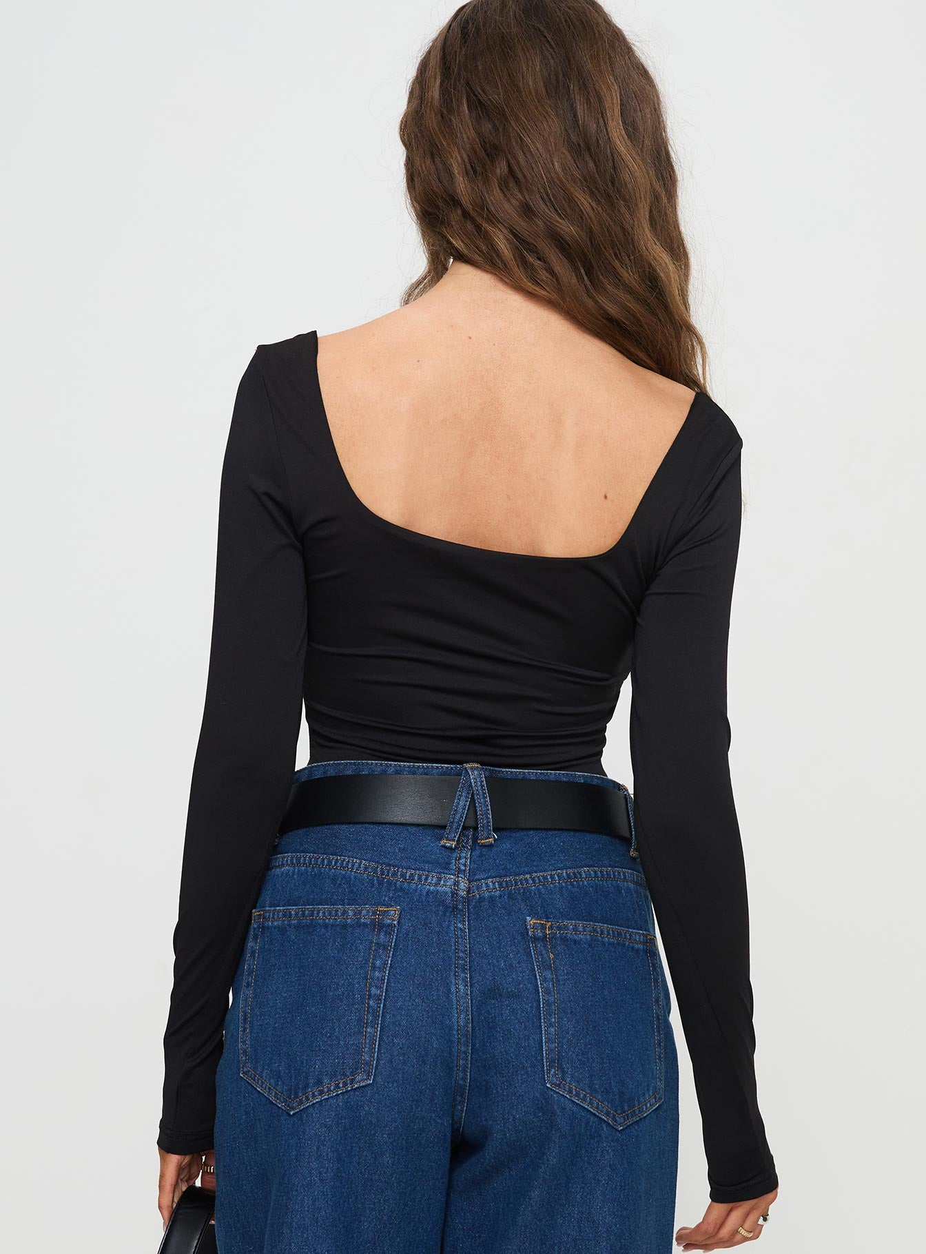 Peekaboo Long Sleeve Bodysuit Black、mySite、solidvoid