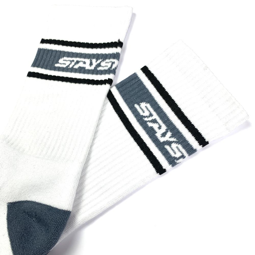  Stay Strong Stripe Socks -White、mySite、merchandisen