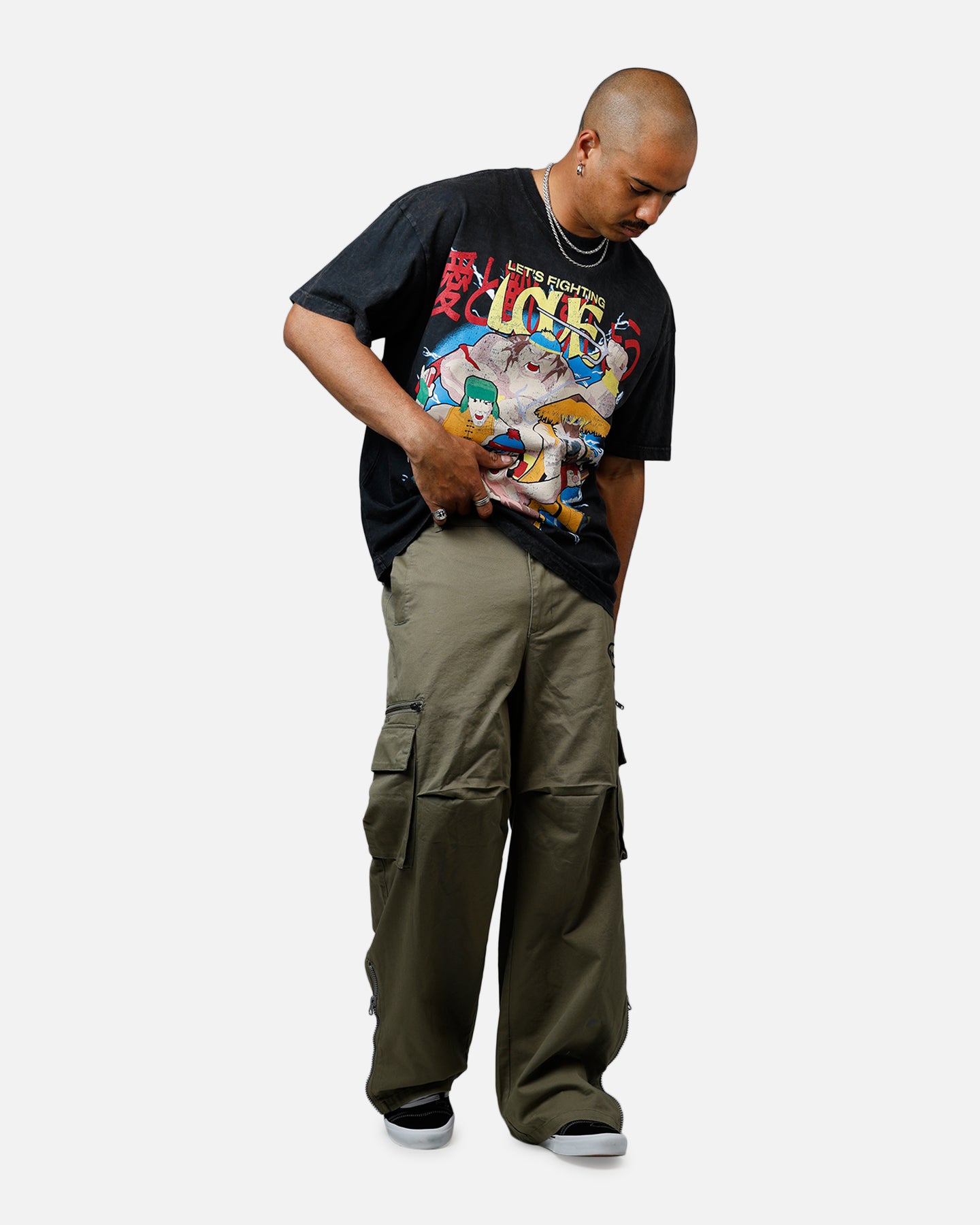 73 Studio Lets Fighting Love Heavyweight T-Shirt Black Acidwash、mySite、zt4zffjzw