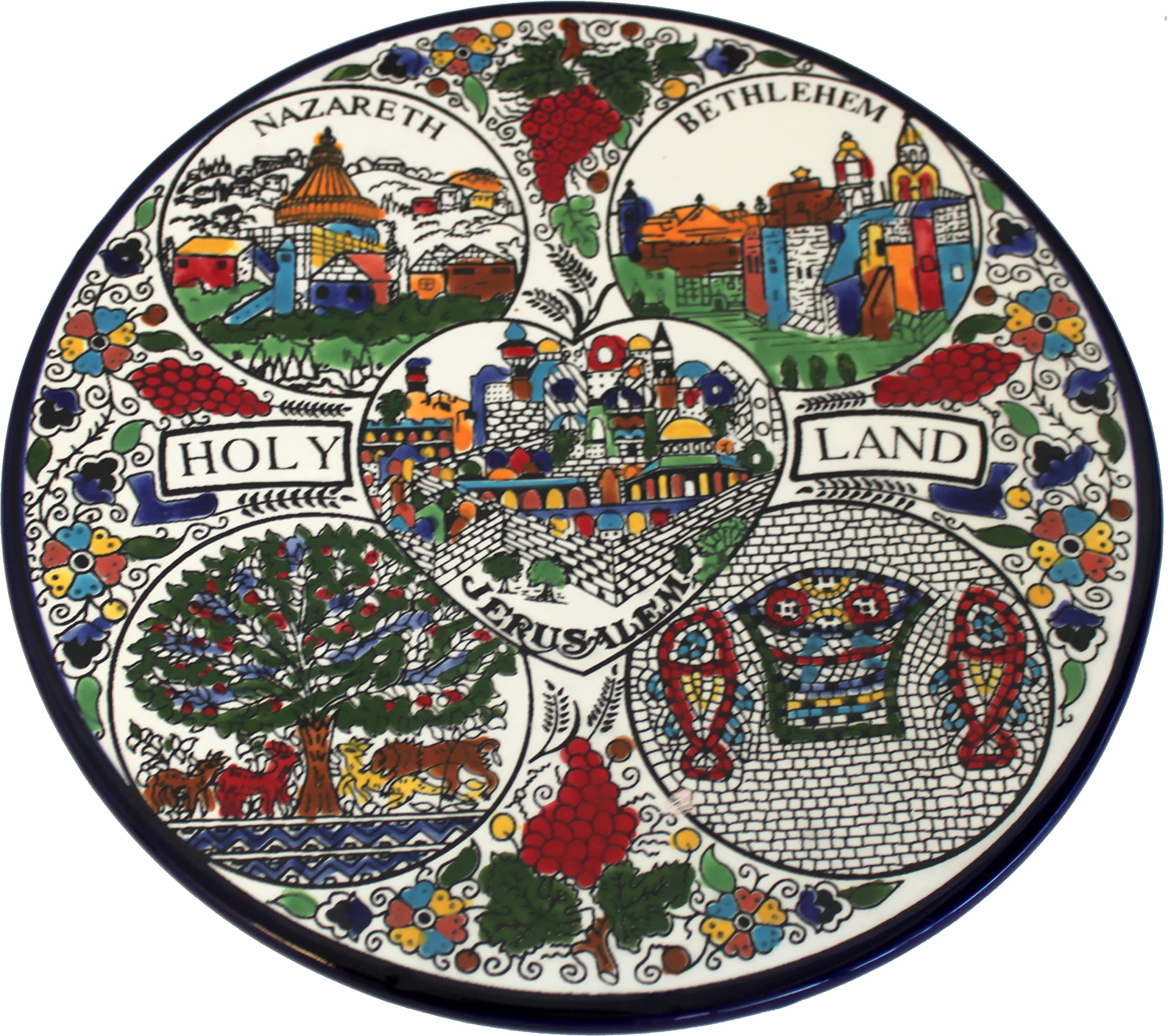  Holy Land Market Ceramic Plate with Holy Land Motif Theme - Tree of Life ( 10.5 Inches - 26 cm )、mySite、elrpsem3k