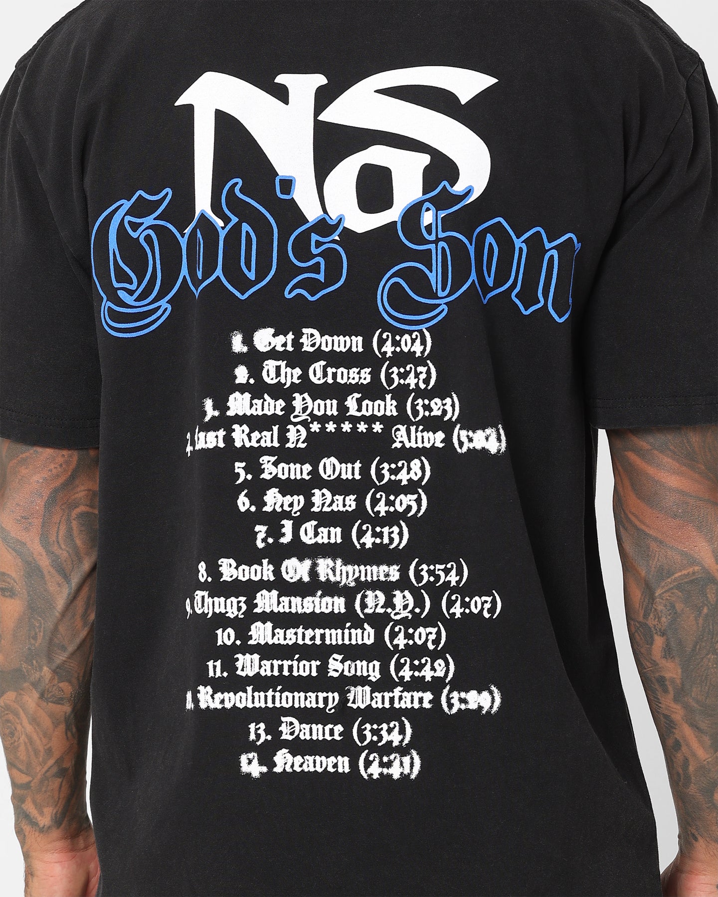 Nas Gods Son Black T-Shirt Washed Black、mySite、zt4zffjzw