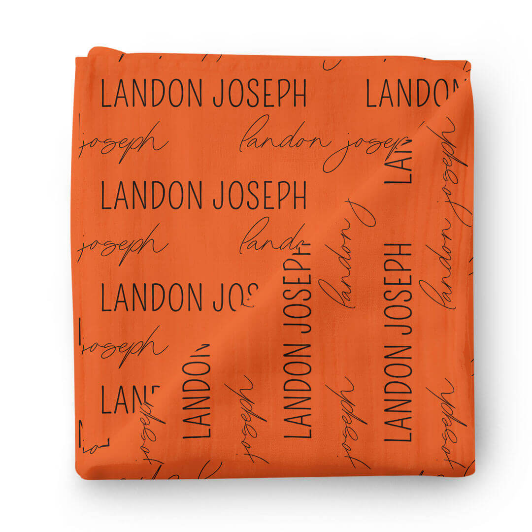  Personalized Cowboy Orange Baby Name Swaddle Blanket、mySite、layawaytickets