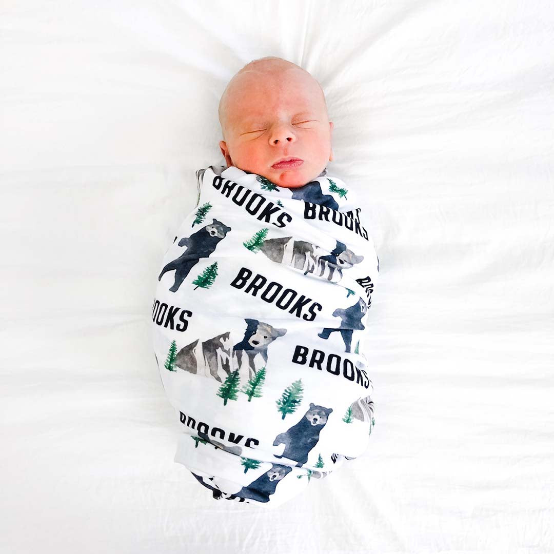  Brody's Bear Personalized Baby Name Swaddle Blanket、mySite、layawaytickets