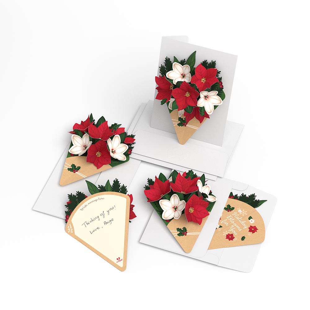 Poinsettia & Pine Little Blooms (Notecard 5-Pack)、mySite、solidvoid