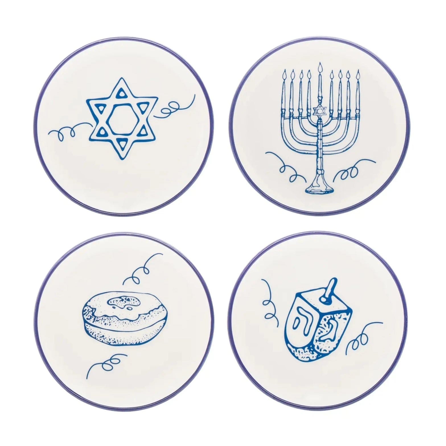 Set of Four Hanukkah Dessert Plates、mySite、topwebapps