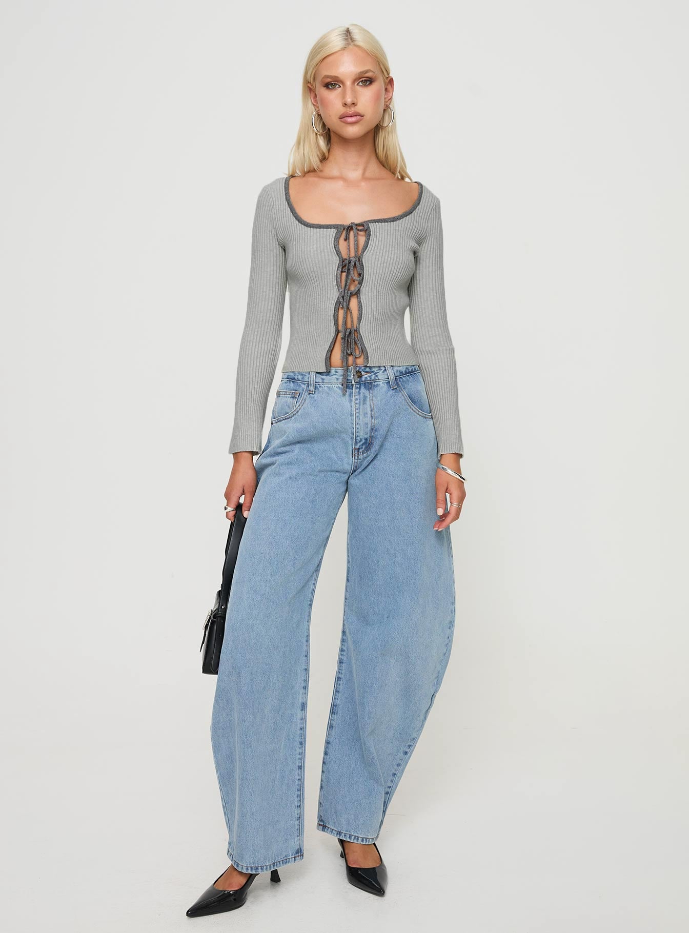 Tahlea Long Sleeve Top Grey、mySite、solidvoid