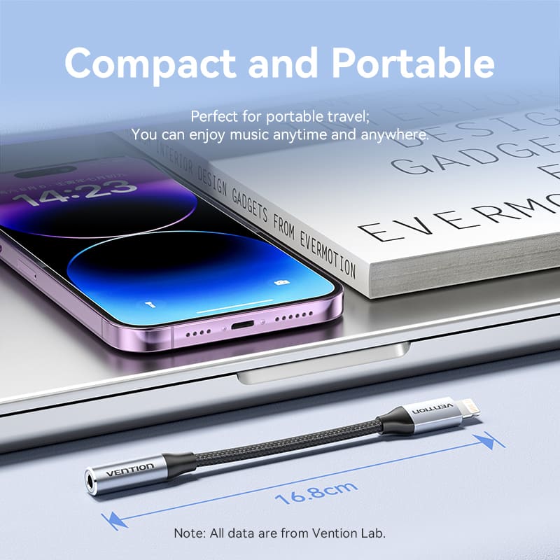 Vention Cotton Braided Lightning Male to 3.5MM Earphone Jack Adapter Aluminum Alloy Type、mySite、fannypackpong