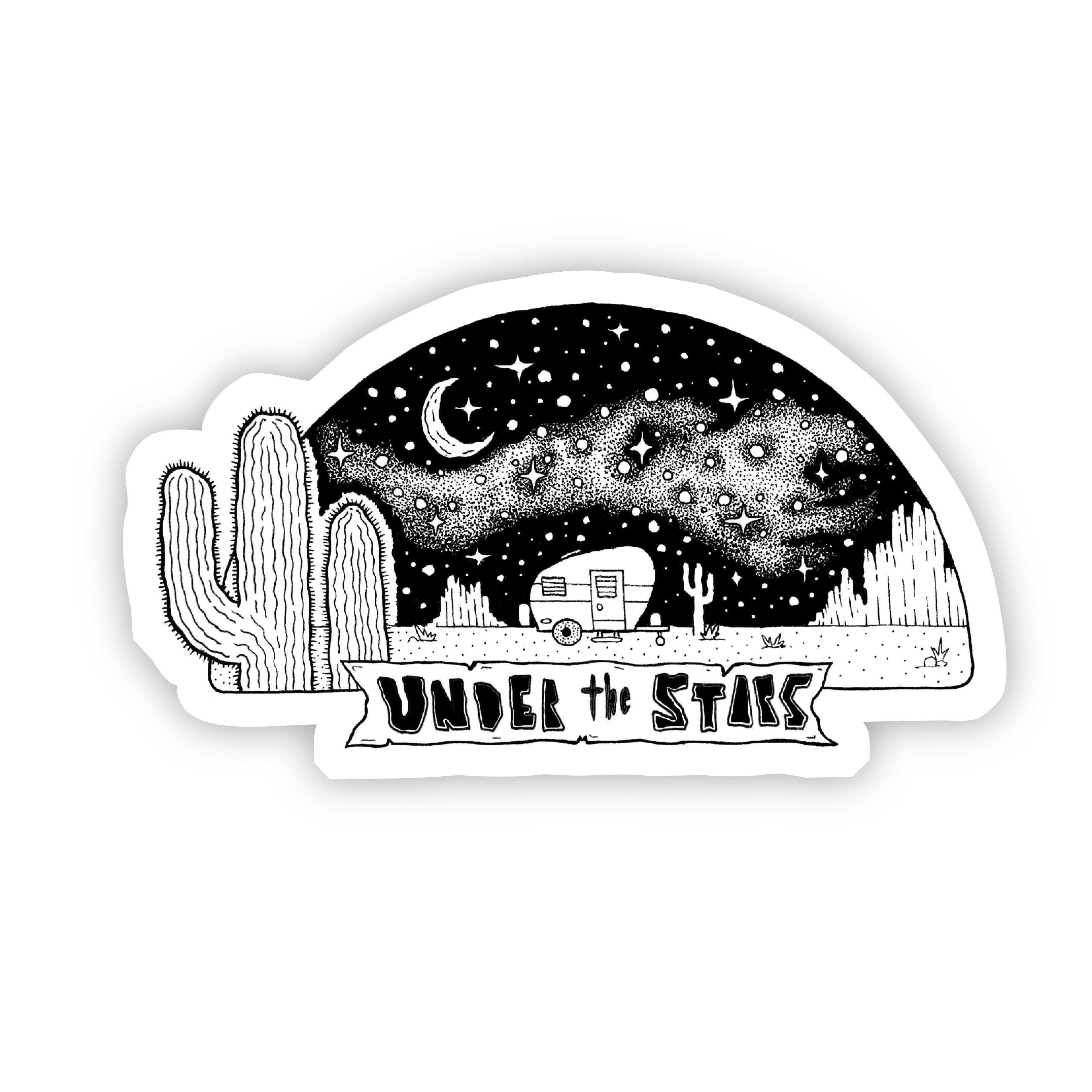  Under the Stars Nature Sticker Black & White、mySite、elrpsem3k