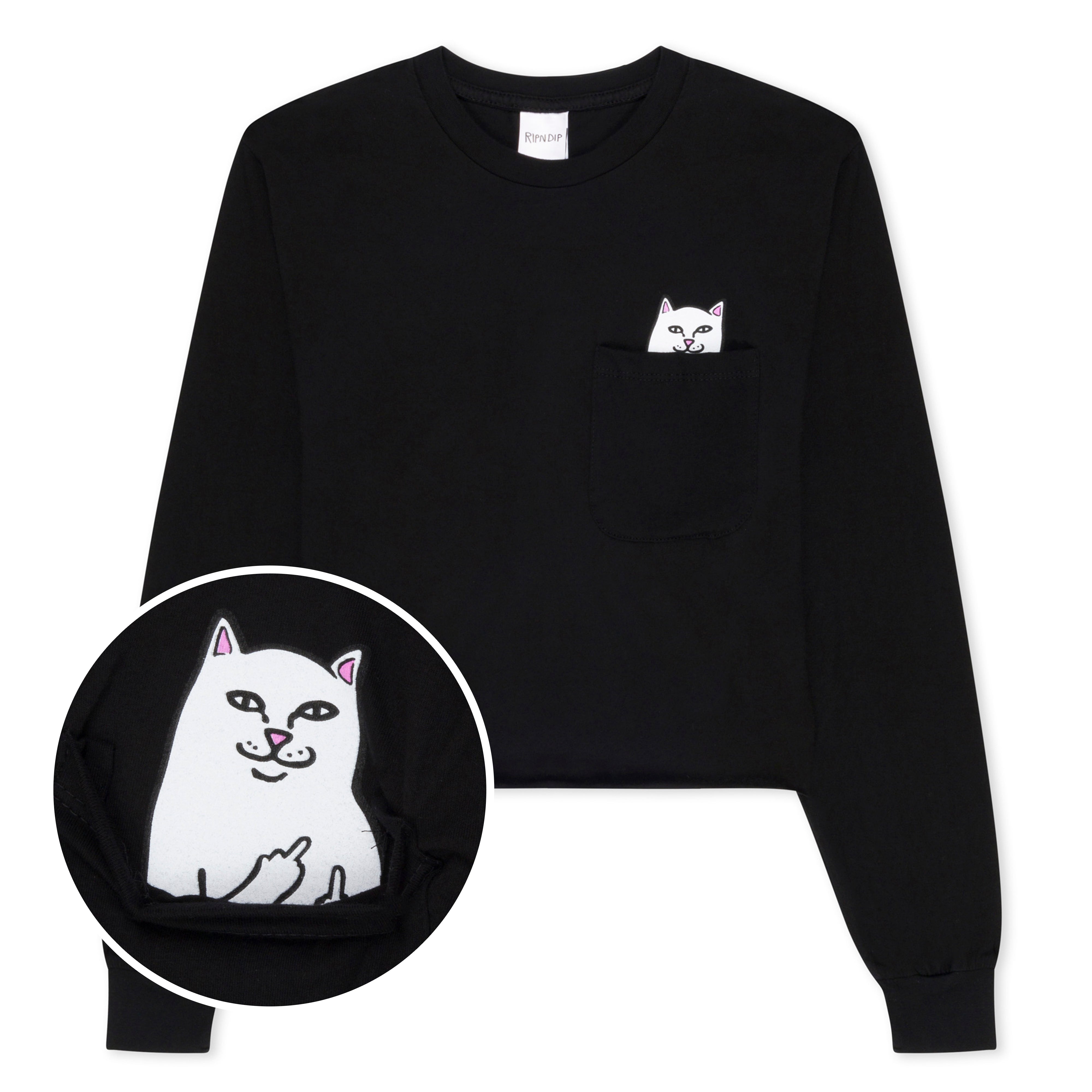  Lord Nermal Cropped Pocket Tee Long Sleeve (Black)、mySite、merchandisen