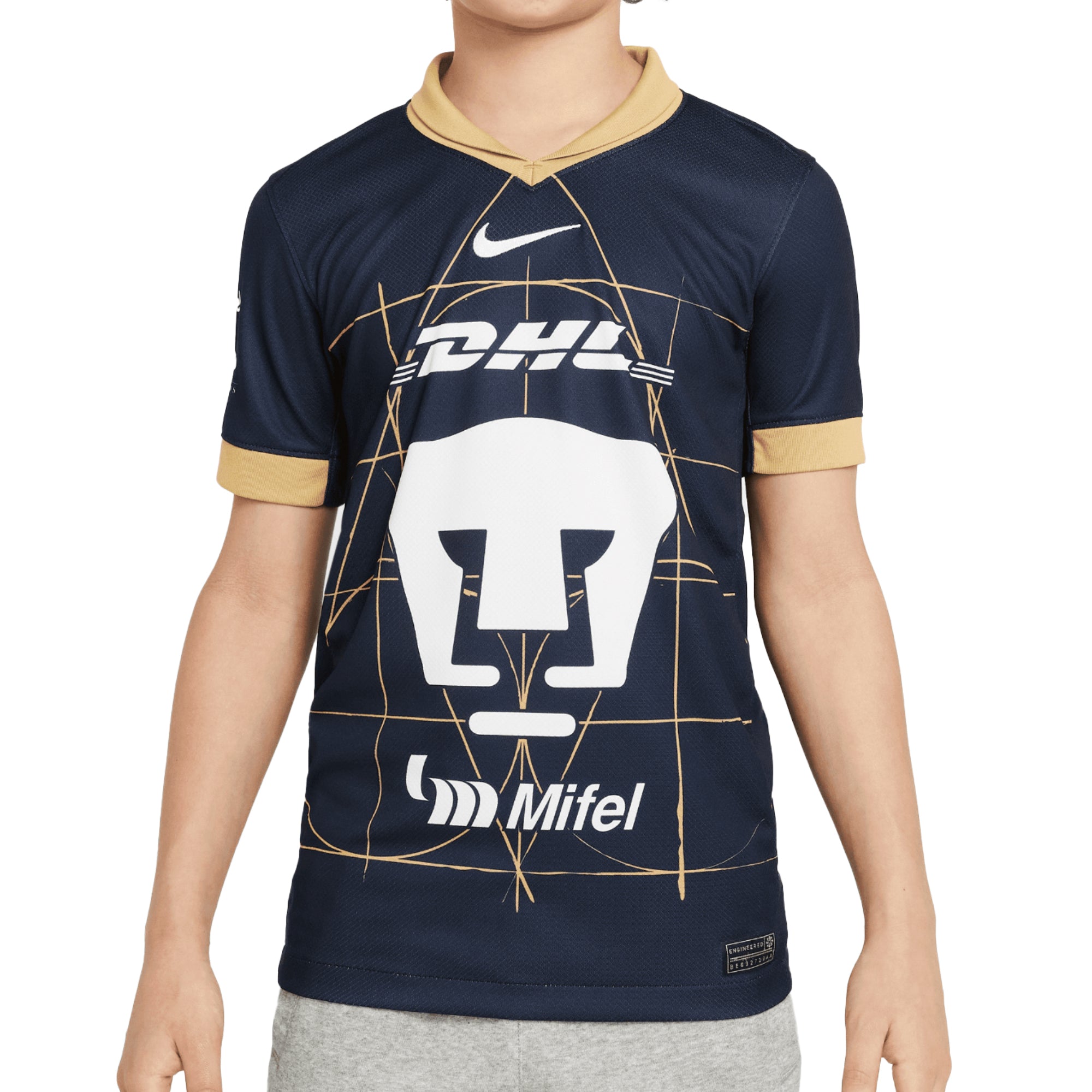 Nike Kids Pumas UNAM 2024/25 Away Jersey Obsidian/Truly Gold/White、mySite、noshort