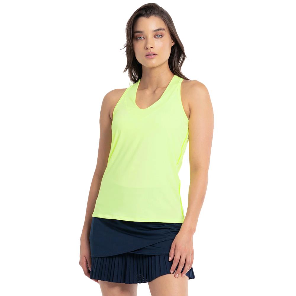 Lucky in Love Women's Essentials V-Neck Tank - Lemon Frost、mySite、neckold