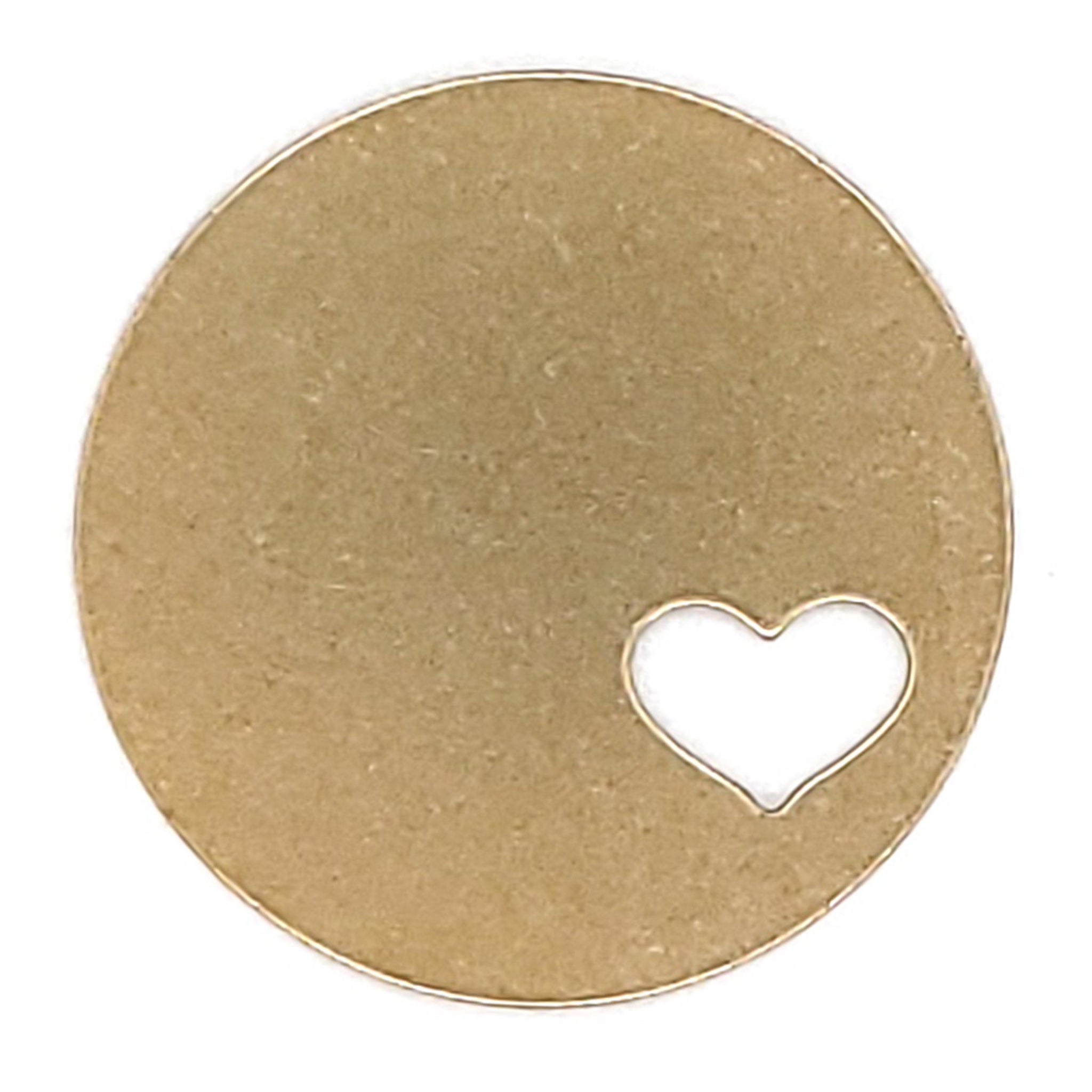 Brass Blank Round Heart Cutout Pendant / SBB0202、mySite、dreamappss