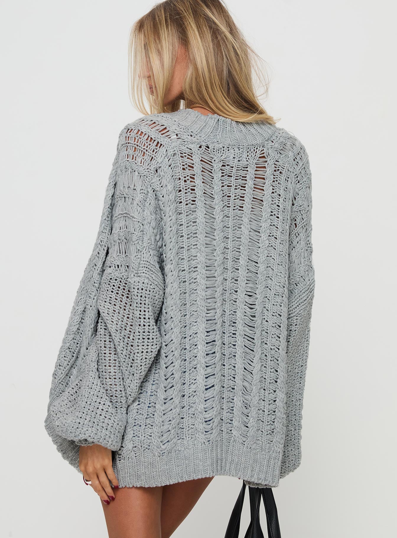 Abner Cable Cardigan Light Grey、mySite、solidvoid
