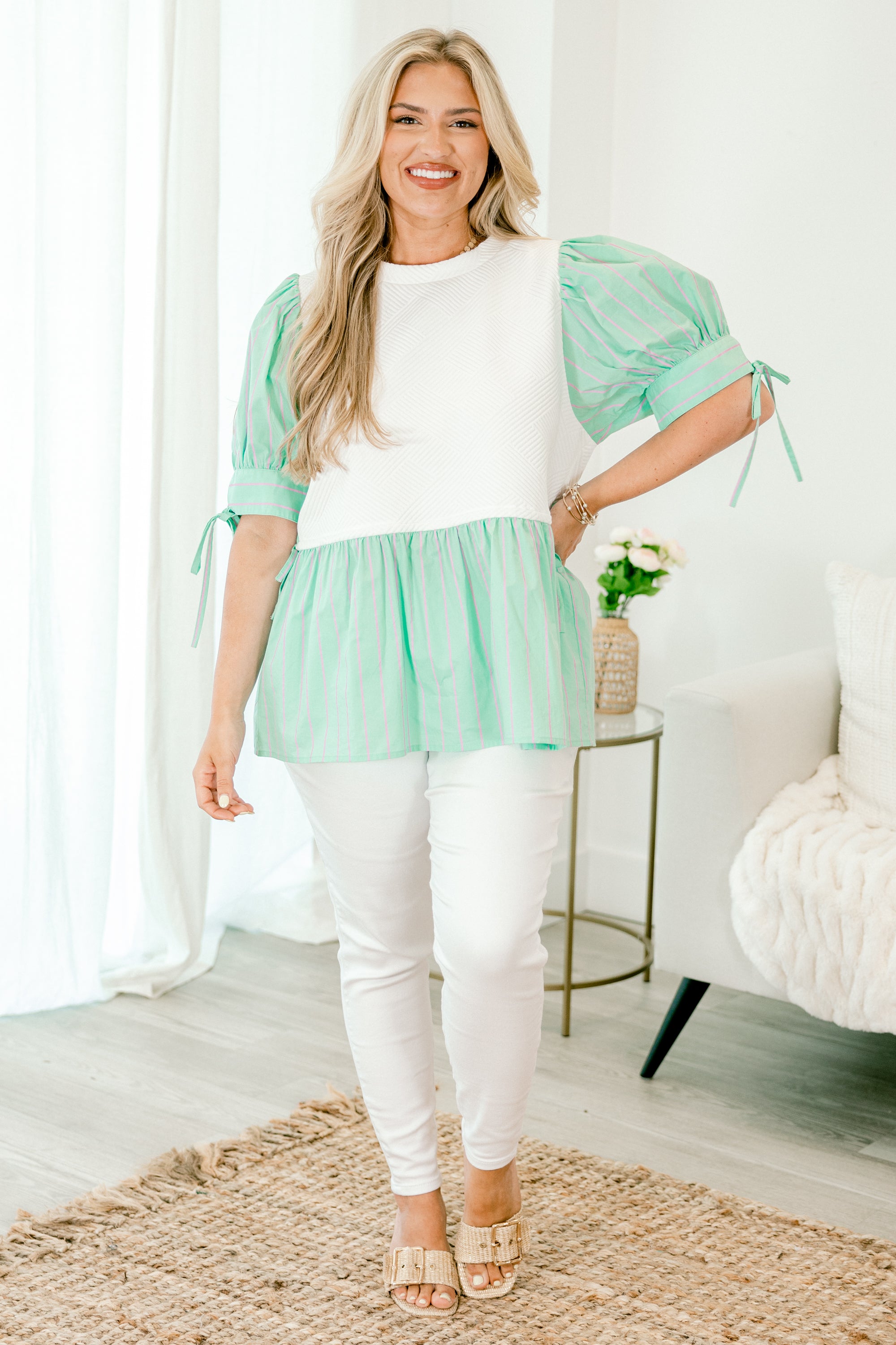  Summer Sweets Top, Aqua Stripe、mySite、justintrudeaud