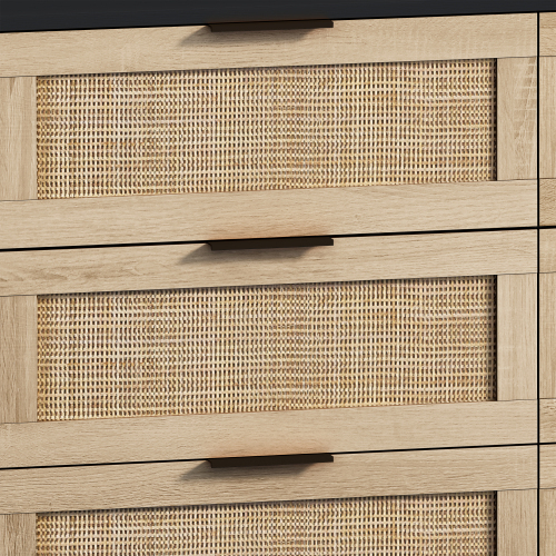 51.18"6-Drawers Rattan Storage Cabinet Rattan Drawer,for Bedroom,Living Room,Natural (Same SKU:W757P198980)、、casual