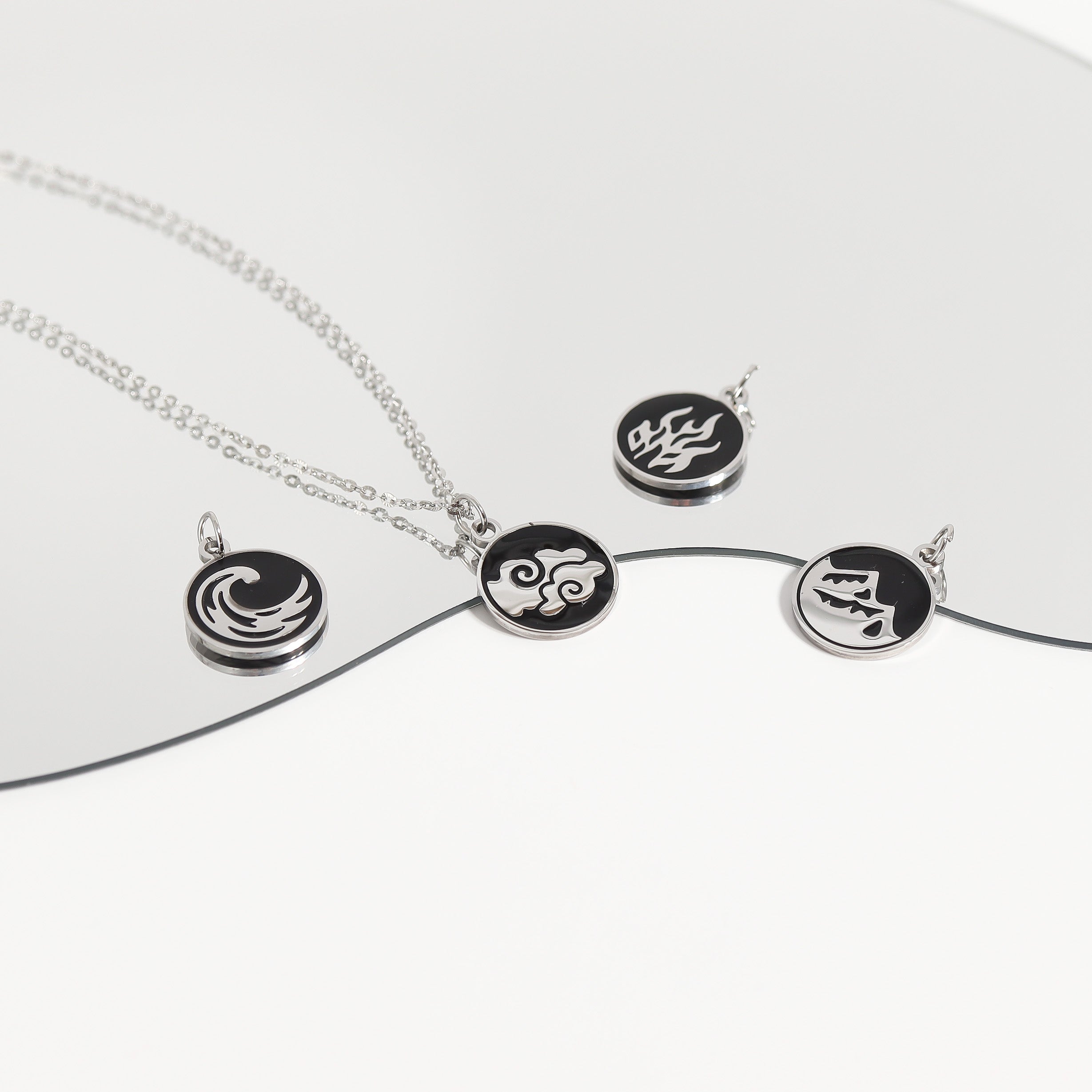 18K Gold PVD Stainless Steel Earth, Fire, Water, & Air Element Pendant / PDL0171、mySite、dreamappss