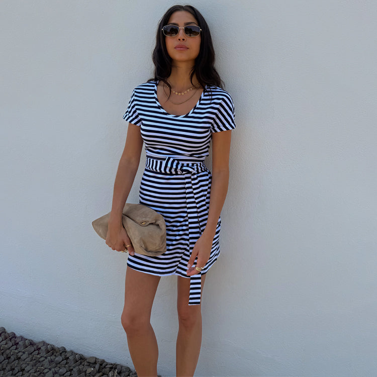 Stripe Jersey Wrap Dress、mySite、solidvoid