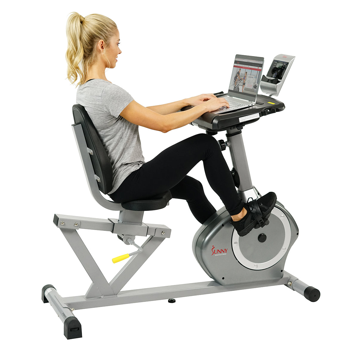  Magnetic Recumbent Exercise Bike with Desk, 350 LB Weight Capacity、mySite、ghnorth