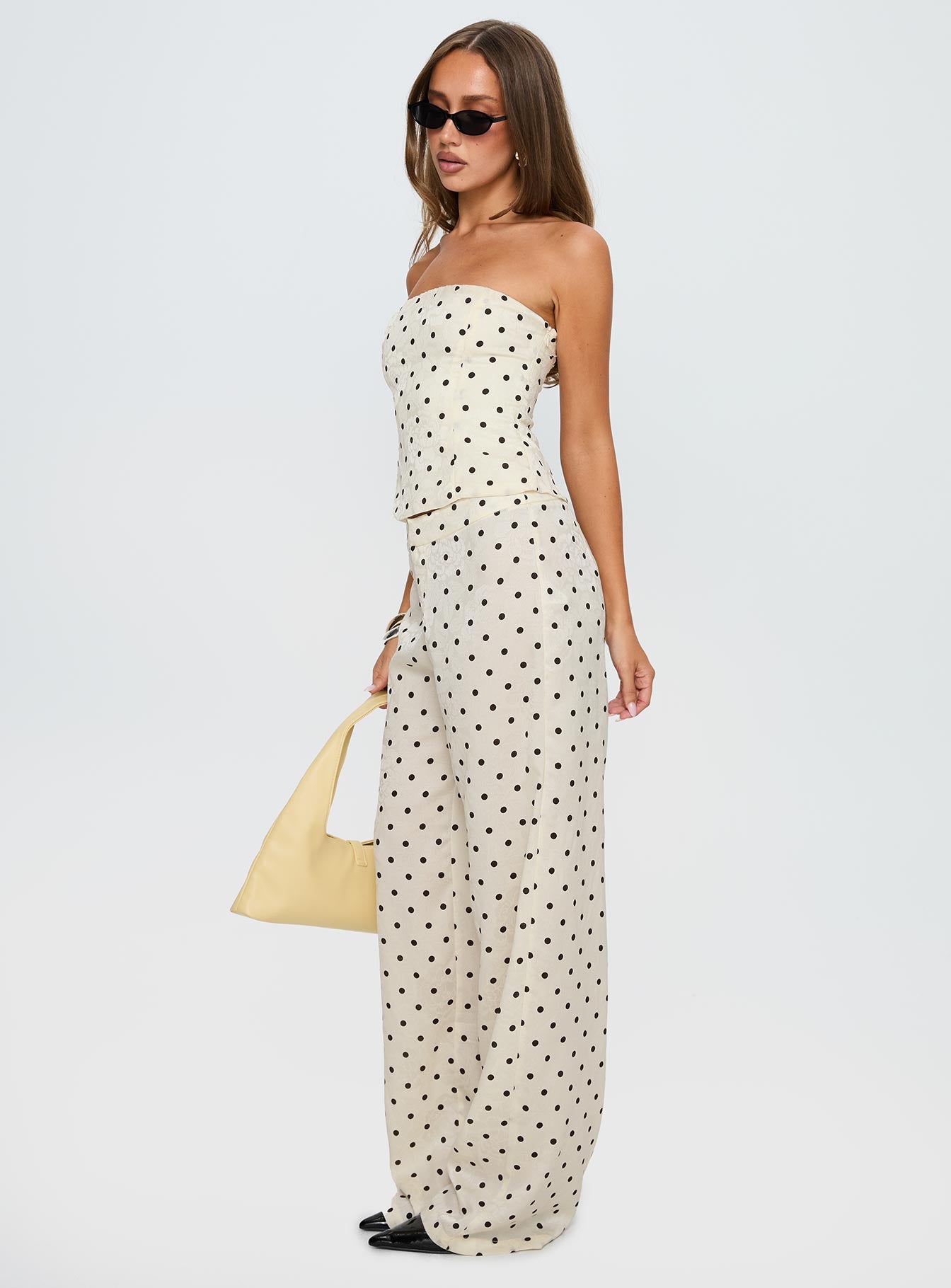 Powdered Sugar Strapless Set Cream Polka、mySite、solidvoid