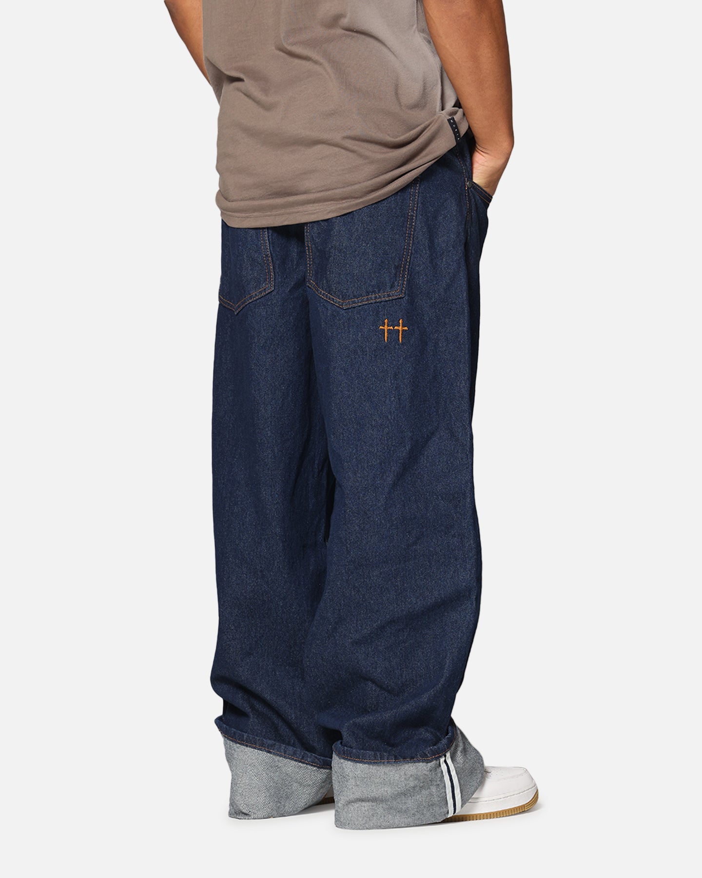 Saint Morta Amplus Selvedge Cuffed Jeans Indigo/Tan、mySite、zt4zffjzw