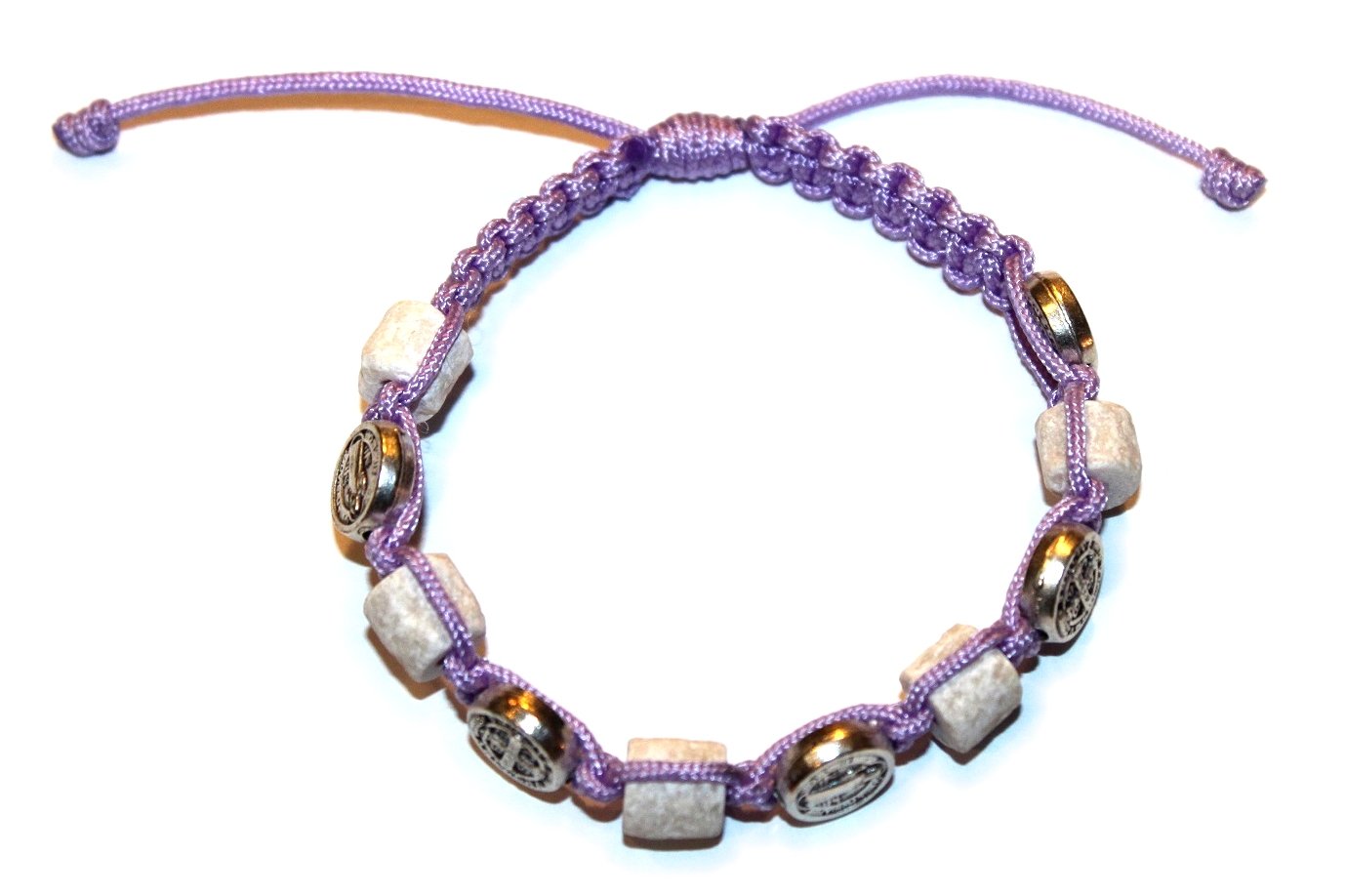 MEDJUGORJE - Chaplet - Bracelet from Apparation hill stones - Purple Thread、mySite、topwebapps