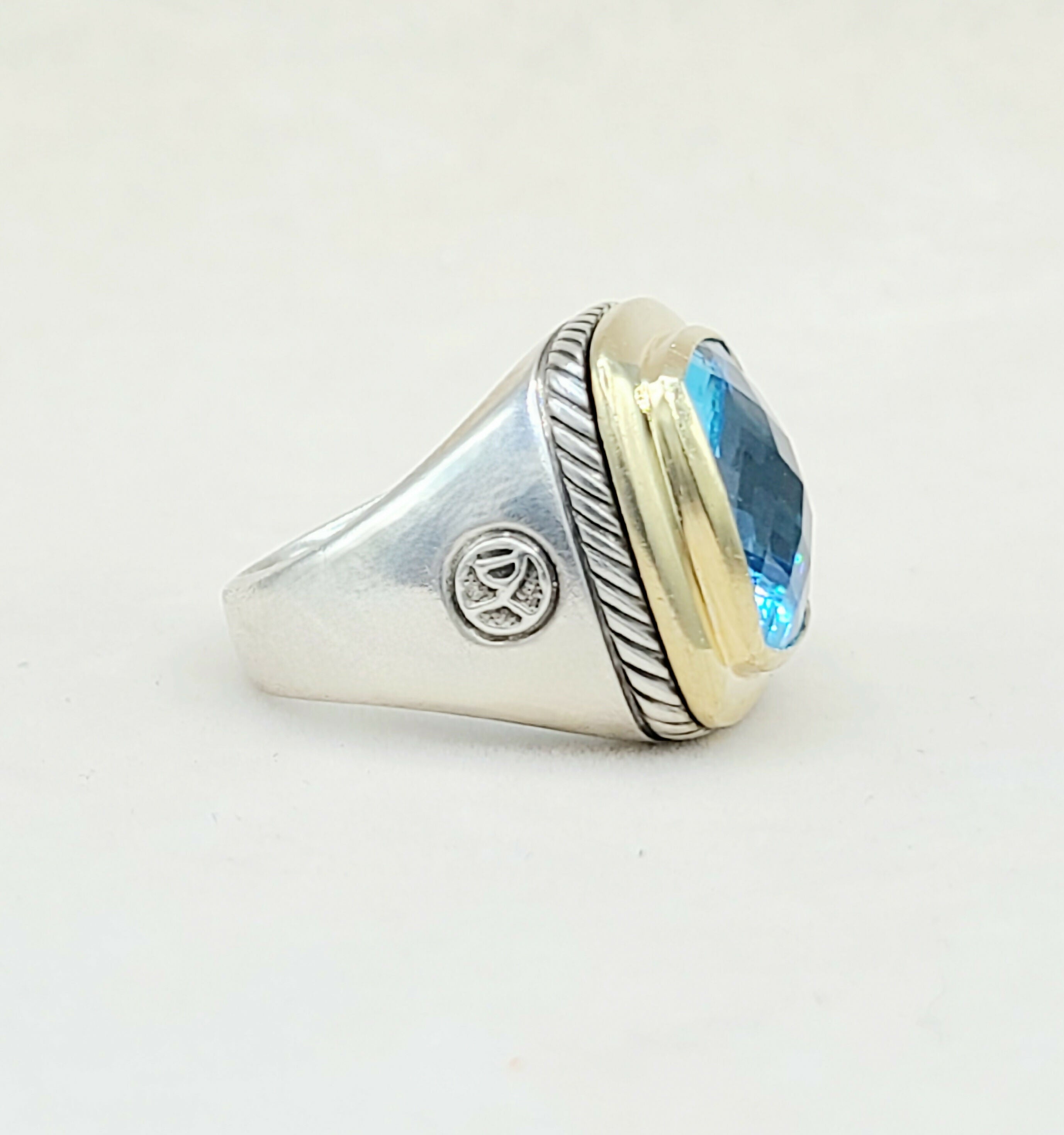 David Yurman Albion Ring 15mm Blue Topaz & Gold、mySite、hinf8tx79