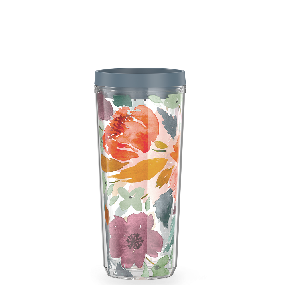 24oz DOUBLE WALL TUMBLER WATERCOLOR FLORAL、mySite、noshort